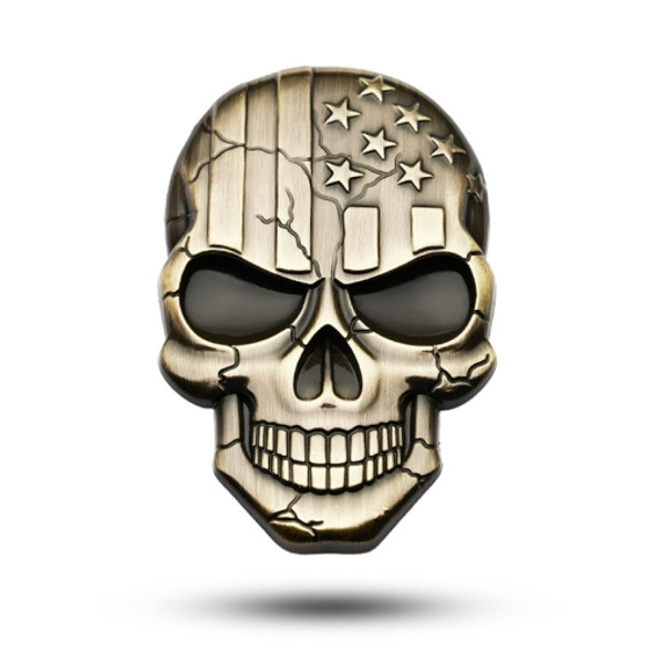 Three-dimensional Devil Skull Metal Plating Car Sticker (Bronze)
