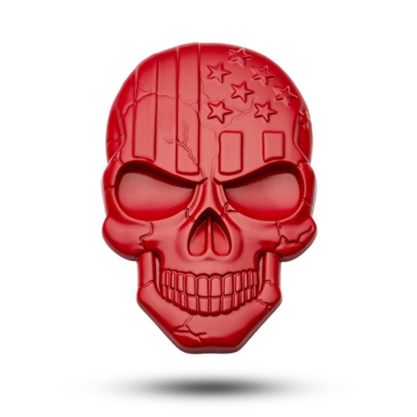 Three-dimensional Devil Skull Metal Plating Car Sticker (Red)