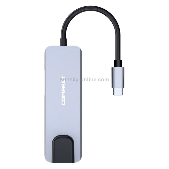 COMFAST CF-K6 6 in 1 USB-C / Type-C Male to USB 3.0 + SD / TF Card Slots + 100M Ethernet Port + HDMI + PD USB-C / Type-C Female OTG Docking Station HUB