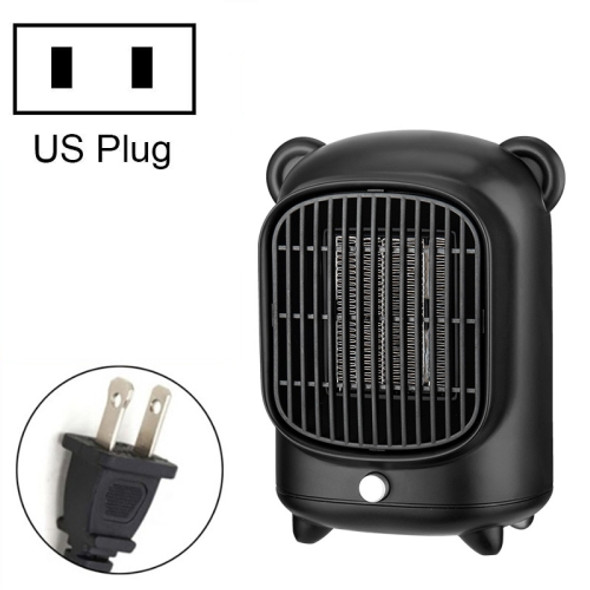 HQ-YND-500 Desktop Mini PTC Heater With Quick Heat Silent Heater, Specification: US Plug(Retro Black)