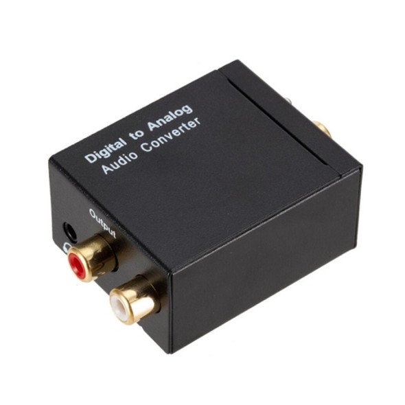 KYHD48 Digital Coaxial Optical Fiber Signal To 3.5mm Analog Audio Output Converter, US Plug(Black)