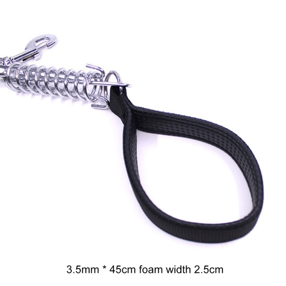 Pet Medium Large Dogs Cushion Traction Rope Spring Foam Handle Explosion-proof Short Chain, Size: 3.5mm*45cm, Foam Width: 2.5cm(Black)