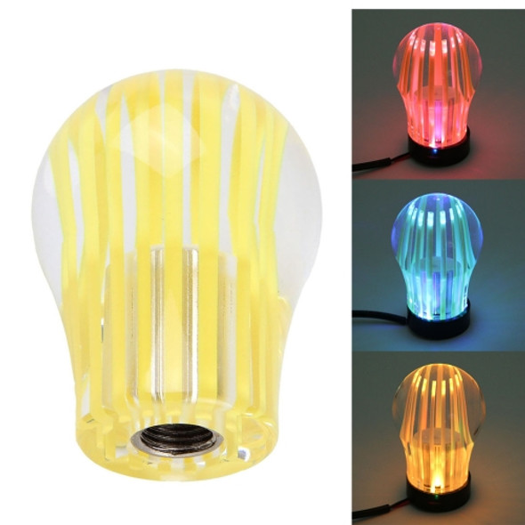 Crystal Three Light Car Breathing Racing Dash LED Magic Lamp Gear Head Shift Knob with Base, Size: 6.0 * 4.5 * 3.0 cm(Yellow)