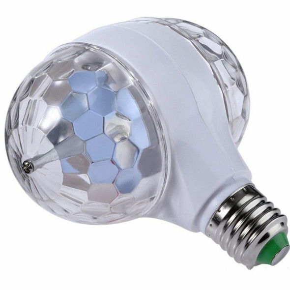 E27 6W LED Double Head Colorful Bulb Rotating Magic Ball Stage Light Laser Projection Lamp