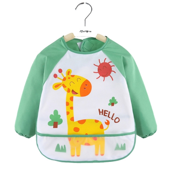 2 PCS Baby Eating Gown Children Waterproof Apron, Colour: Long-sleeved Deer(100cm)