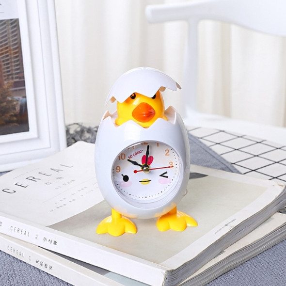 2 PCS RP001 Cartoon Chicken Eggshell Chicks Alarm Clock Student Gift Children Bedroom Ornaments(White)