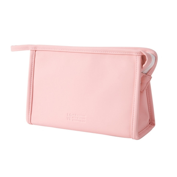 PU Waterproof Cosmetic Bag Large Capacity Travel Portable Toiletry Storage Bag, Specification: 24x14x8cm(Pink)