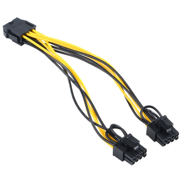 Motherboard PCI-Express PCIE 8 Pin to Dual 8 (6+2) Pin Graphics Card Adapter Power Supply Cable