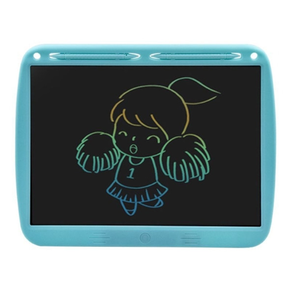 15inch Charging Tablet Doodle Message Double Writing Board LCD Children Drawing Board, Specification: Blue Colorful Lines (Blue)