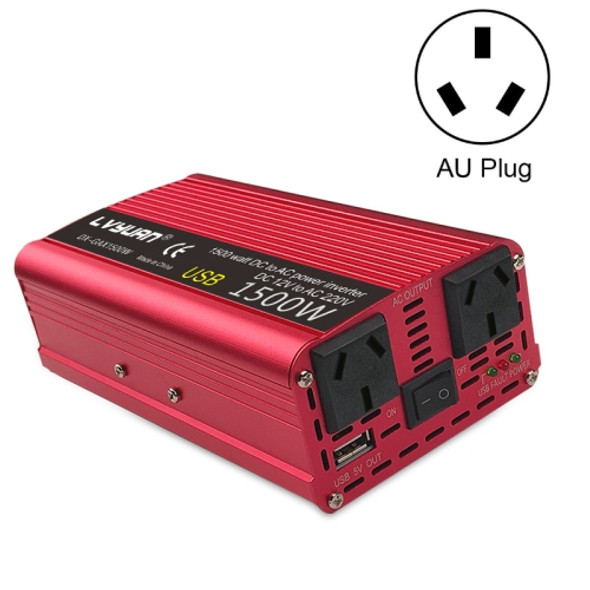 LVYUAN Car Inverter Dual USB Power Converter, Specification: 12V to 220V 1500W AU Plug