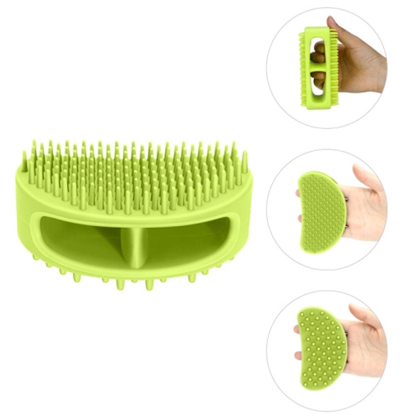 Pet Cleaning Silicone Bath Brush Pet Massage Cleaning Brush(Lemon Green)