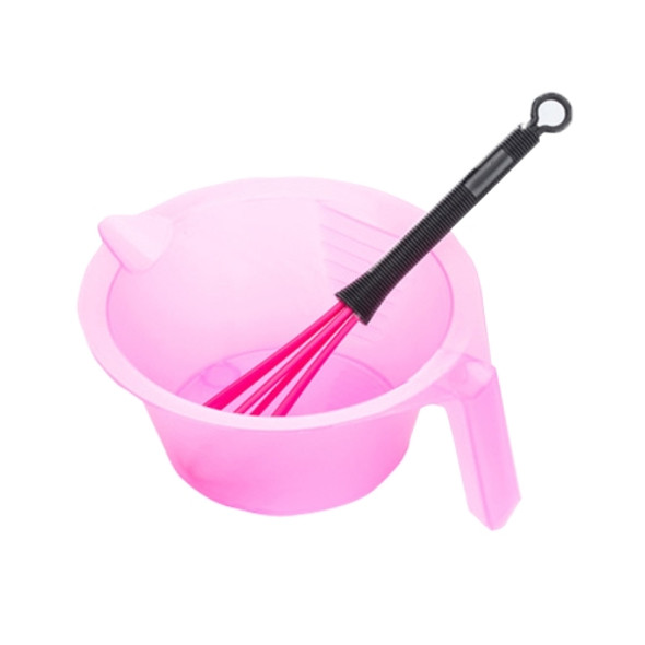 2 Sets S1042 Hair Dyeing Bowl Stirring Stick Hair Salon Hair Dyeing Supplies Whisk Multifunctional Mask Mixer Set(Pink)