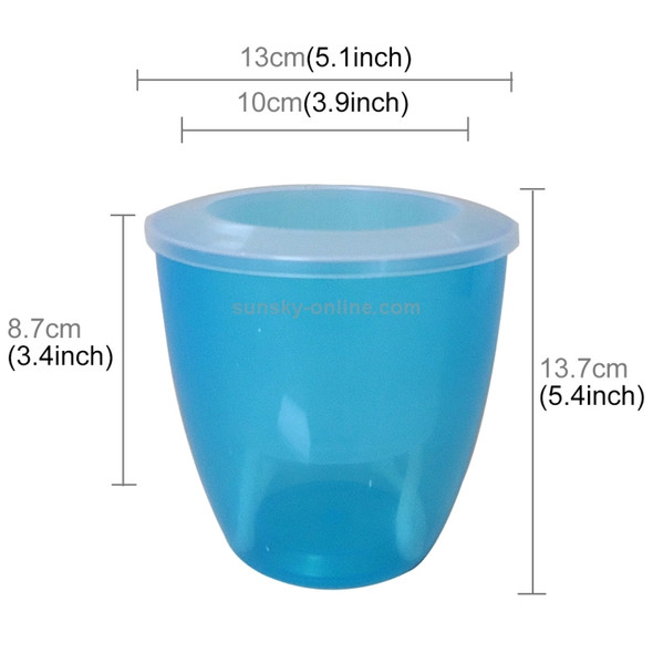 Lazy Flower Pots Automatic Water-absorbing Hydroponic Potted Plants Circular Resin Plastic Flower Pots Double-layer Design Self Watering Planter, Diameter: 13cm, Height: 13.7cm(Blue)