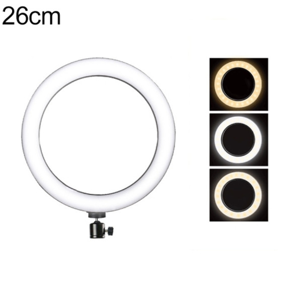 Live Broadcast Self-timer Dimming Ring LED Beauty Selfie Light with Tripod Ball Head, Selfie Light Diameter: 26cm