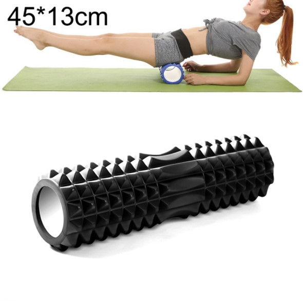 Yoga Pilates Fitness EVA Roller Muscle Relaxation Massage, Size: 45cm x 13cm (Black)