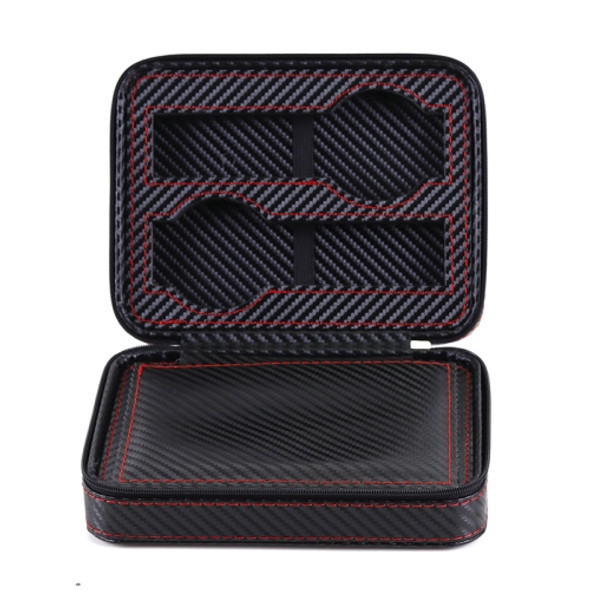 PU Leather Full Carbon Fiber Zipper Watch Bag Watch Storage Display Box, Style:  04 Watch Position