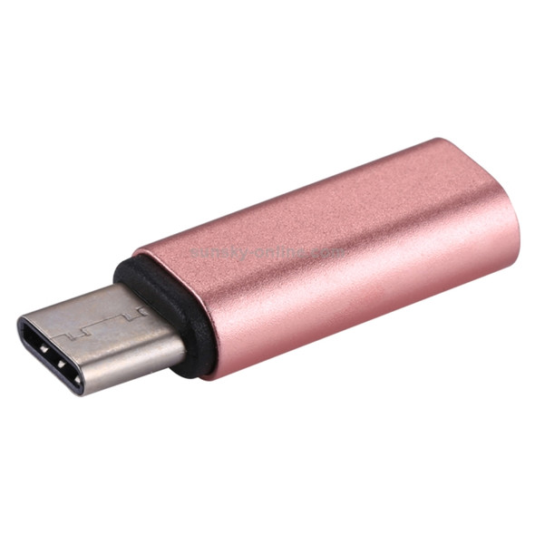 8 Pin Female to USB-C / Type-C Male Metal Shell Adapter, For Galaxy S8 & S8 + / LG G6 / Huawei P10 & P10 Plus / Oneplus 5 / Xiaomi Mi6 & Max 2 and other Smartphones(Rose Gold)