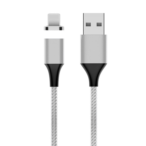 M11 5A USB to 8 Pin Nylon Braided Magnetic Data Cable, Cable Length: 1m (Silver)