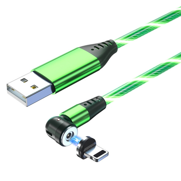 2.4A USB to 8 Pin 540 Degree Bendable Streamer Magnetic Data Cable, Cable Length: 1m(Green)