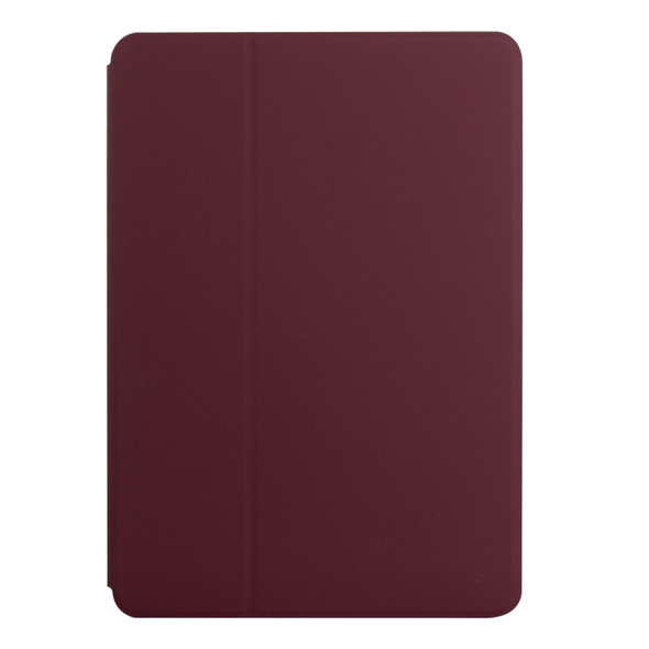 For Samsung Galaxy Tab A 10.1 T580/T585C Dual-Folding Horizontal Flip Tablet Leather Case with Holder (Wine Red)