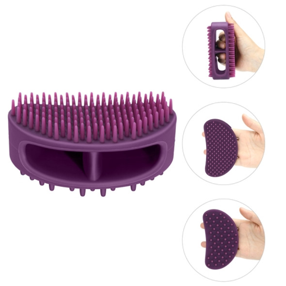 Pet Cleaning Silicone Bath Brush Pet Massage Cleaning Brush(Purple)