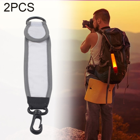 2 PCS Outdoor Backpack Reflective Strap Field Distress Signal Light(White)