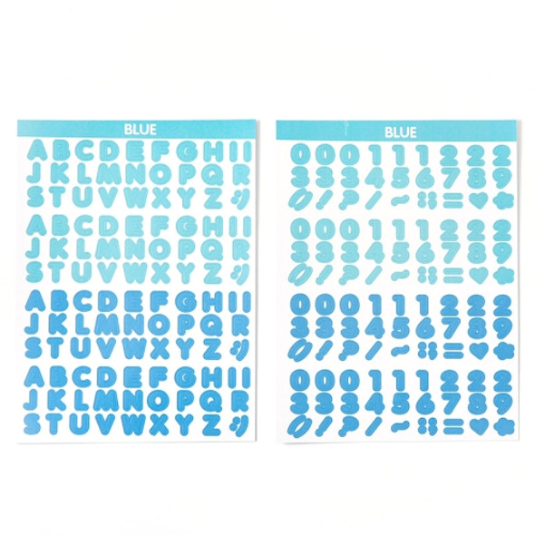 10 Sets Handbook Diary Alphabet Stickers Cute Graffiti Color Decoration Stickers(Blue)