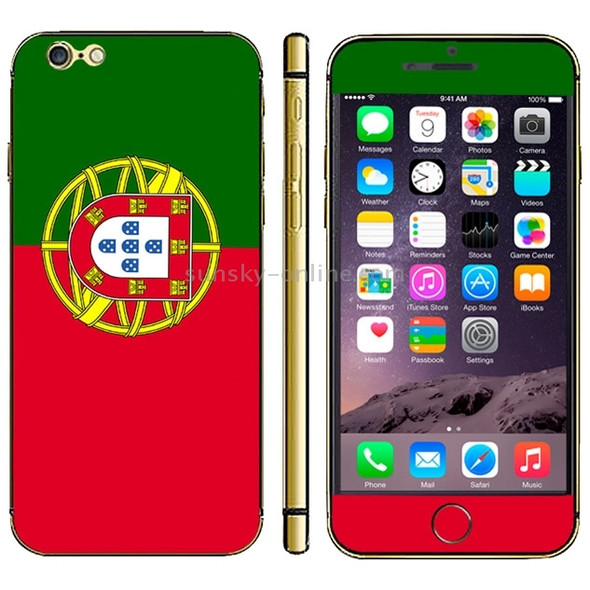 Portuguese Flag Pattern Mobile Phone Decal Stickers for iPhone 6 & 6S