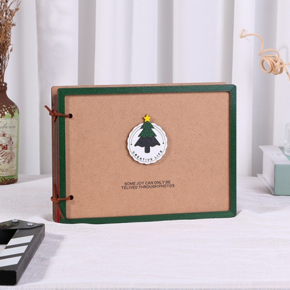 Wooden Loose-Leaf Album Children Growth Painting Album Couple DIY Handmade Gifts(Christmas Tree)