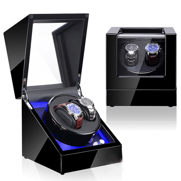 Watch Shaker Automatic Mechanical Watch Rotating Motor Winding Box, US / EU / UK Plug(All Black )