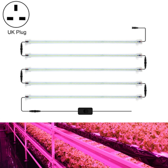 LED Plant Lamp Household Full Spectral Filling Hard Lamp Strip, Style: 50cm 5 Head(Pink Light UK Plug)