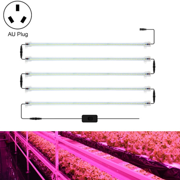LED Plant Lamp Household Full Spectral Filling Hard Lamp Strip, Style: 50cm 5 Head(Pink Light AU Plug)