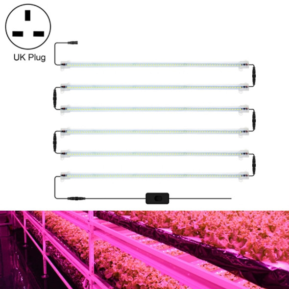 LED Plant Lamp Household Full Spectral Filling Hard Lamp Strip, Style: 50cm 6 Head(Pink Light UK Plug)