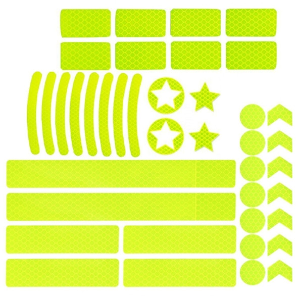 2 Sets Motorcycle Bicycle Lahua Reflective Sticker Children Balance Scooter Luminous Reflective Decorative Sticker(Five-angle Star Fluorescent Yellow)