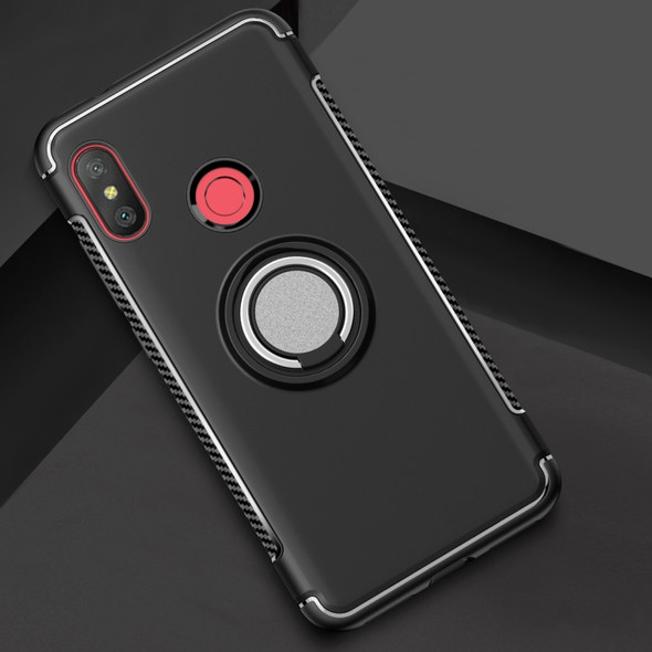 Magnetic 360 Degree Rotation Ring Holder Armor Protective Case for Xiaomi Redmi 6 Pro (Black)