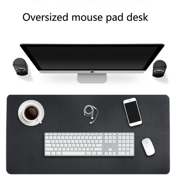 Multifunction Business Double Sided PU Leather Mouse Pad Keyboard Pad Table Mat Computer Desk Mat, Size: 90 x 45cm(Silver Grey)
