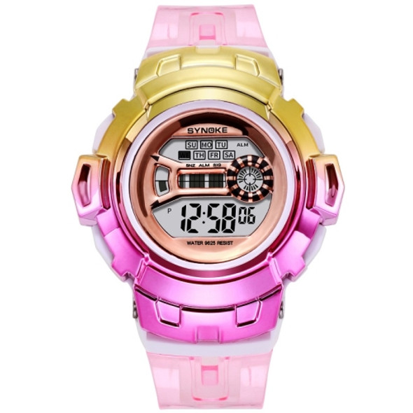 SYNOKE 9625 Student Waterproof Sports Chameleon Colorful Digital Watch(Pink Gold)