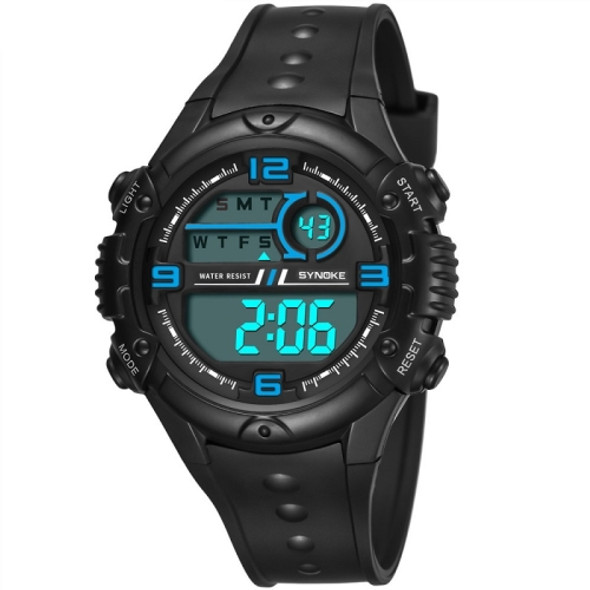 SYNOKE 9628 Student Luminous Waterproof Multifunctional Sports Digital Watch(Black Blue)