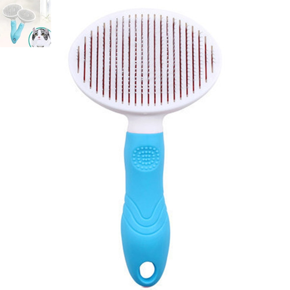 Pet Cat and Dog Hair Removal Beauty Modeling Comb Automatic Hair Loss Self-cleaning Needle Comb(Green)
