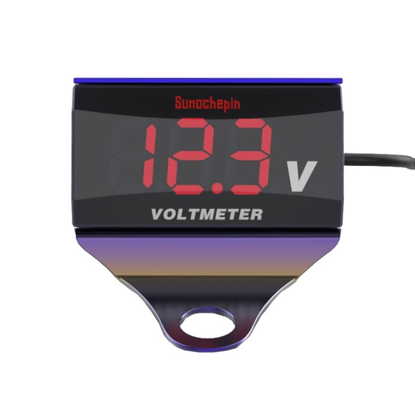 SUMOCHEPIN SMCP101 8-150V Motorcycle Modified Voltmeter LED Digital Display Electric Pressure Meter, Colour: Colorful Bracket+Red Voltmeter