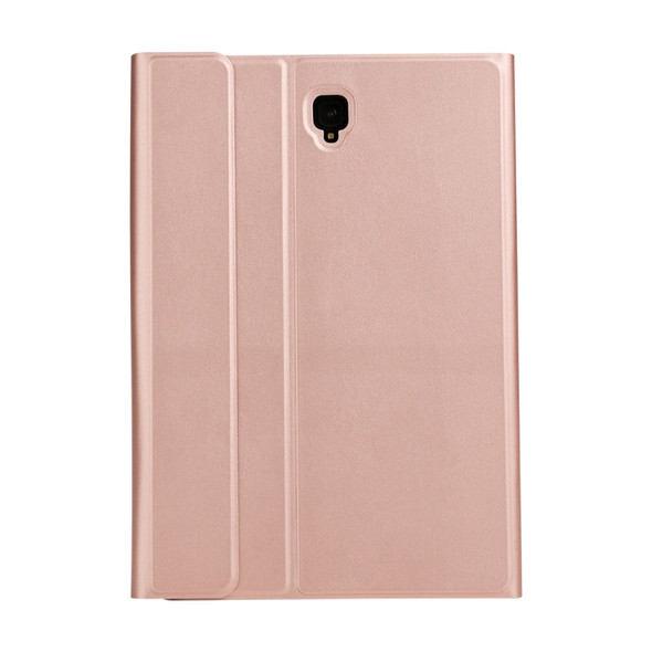 ST830S Bluetooth 3.0 Fine Wool Texture PU Leather ABS Detachable Seven-color Backlight Bluetooth Keyboard Leather Case for Samsung Galaxy Tab S4 10.5 inch T830 / T835, with Pen Slot & Holder (Rose Gold)