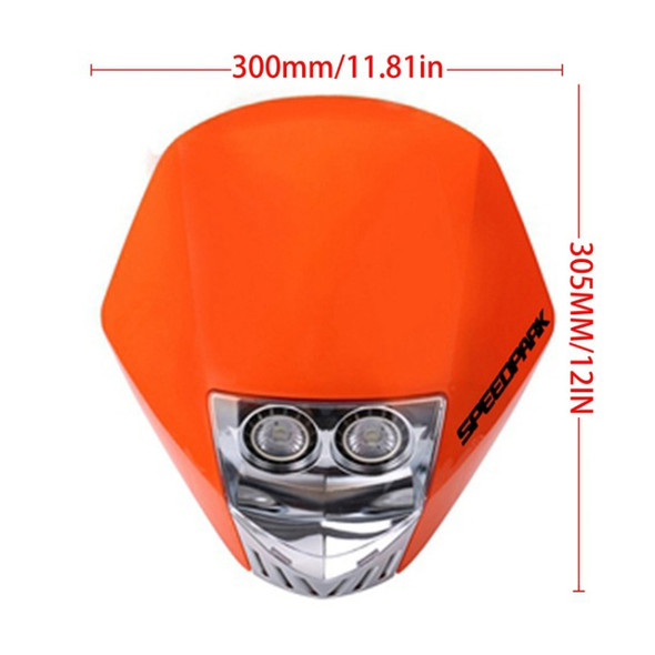 Speedpark KTM Cross-country Motorcycle LED Headlight Grimace Headlamp Assembly(Orange + White)
