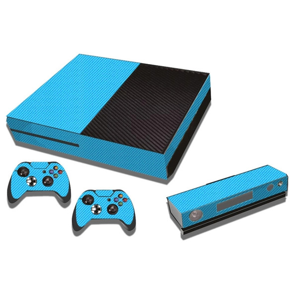 Carbon Fiber Texture Decal Stickers for Xbox One Game Console(Blue)