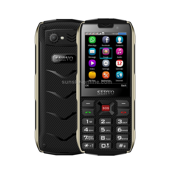 SERVO H8 Mobile Phone, English Key, 3000mAh Battery, 2.8 inch, Spredtrum SC6531CA, 21 Keys, Support Bluetooth, FM, Magic Sound, Flashlight, GSM, Quad SIM(Black)