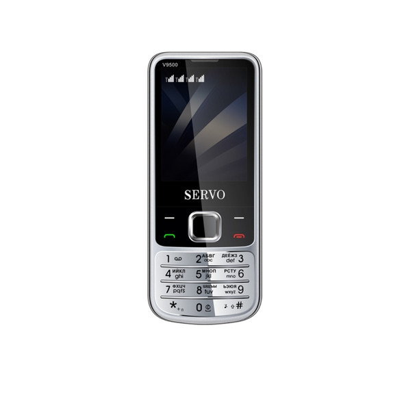 SERVO V9500 Mobile Phone, English Key, 2.4 inch, Spredtrum SC6531CA, 21 Keys, Support Bluetooth, FM, Magic Sound, Flashlight, GSM, Quad SIM (Silver)