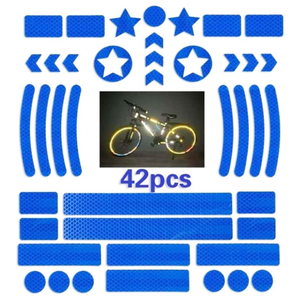 2 Sets Bicycle Honeycomb Reflective Sticker Night Reflective Logo Grid Stripe Warning Strip(Blue)