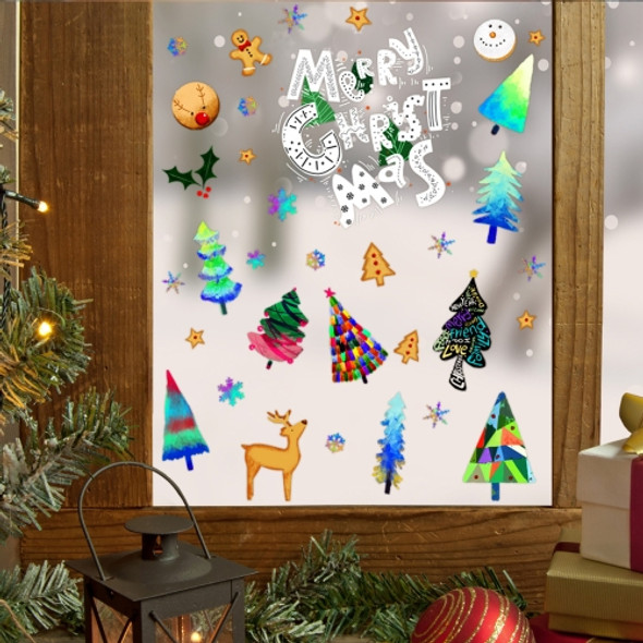 2 PCS JUV206 Merry Christmas Static Glass Stickers Living Room Window Decoration Wall Stickers, Specification: 27x27cm