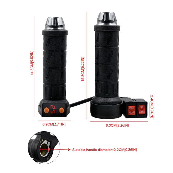 WUPP CS-1280A1 12V-80V Electric Car Electric Heating Hand Cover Heated Grip with Digital Display