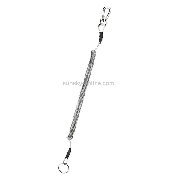 Outdoor Multi-functional Anti-lost Keychain TPU Spring Lanyard, Length: 32cm (Grey)