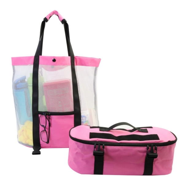 STSNB-001 Outdoor Leisure 2 in 1 Detachable Beach Storage Bag Insulation Bag(Pink)